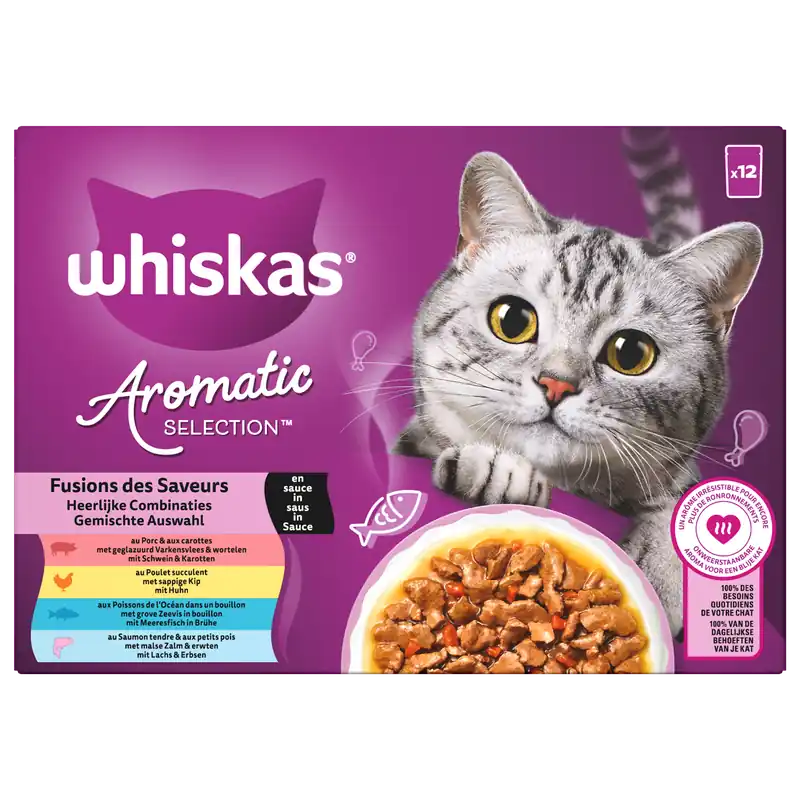 Favoriet Whiskas Kattenvoer Aromatic Selection Fusions 12 x 85 gr
