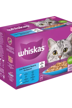 Alleen Vandaag Whiskas Kattenvoer Senior Vis Selectie in Gelei 12 x 85 gr