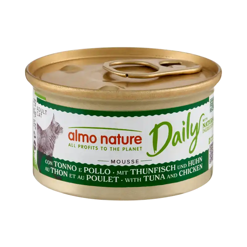 Koopje Almo Nature Daily Mousse Tonijn & Kip 85 gr