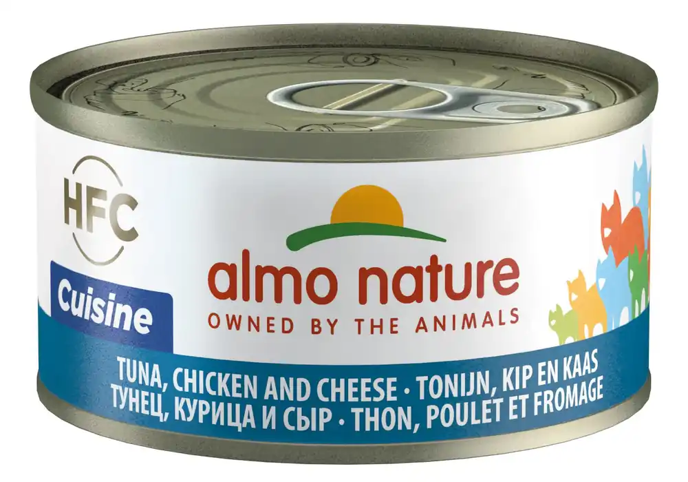 Beperkt Aanbod Almo Nature kattenvoer HFC Cuisine tonijn, kip en kaas 70 gr