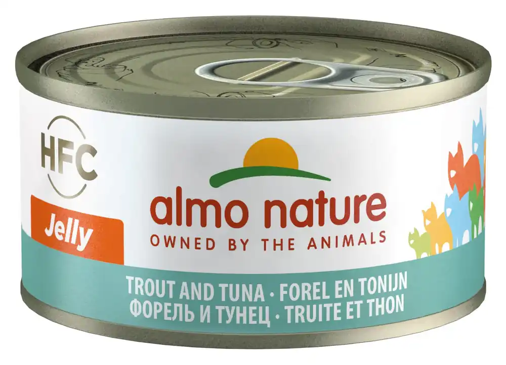 Lage Kosten Almo Nature kattenvoer HFC Jelly forel en tonijn 70 gr