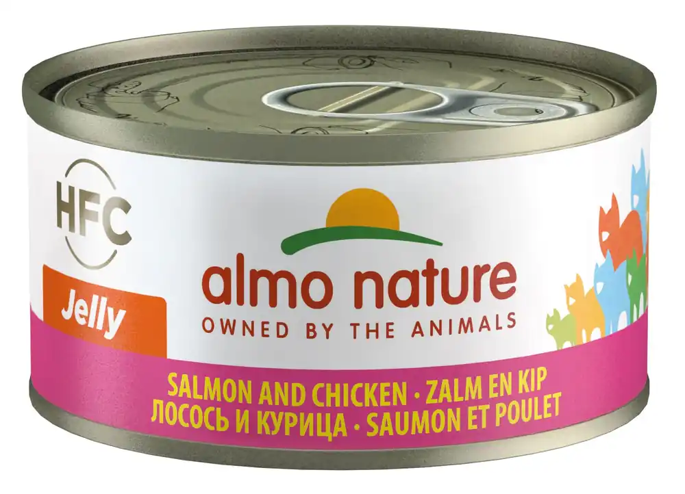 Almo Nature kattenvoer HFC Jelly zalm en kip 70 gr Favoriet