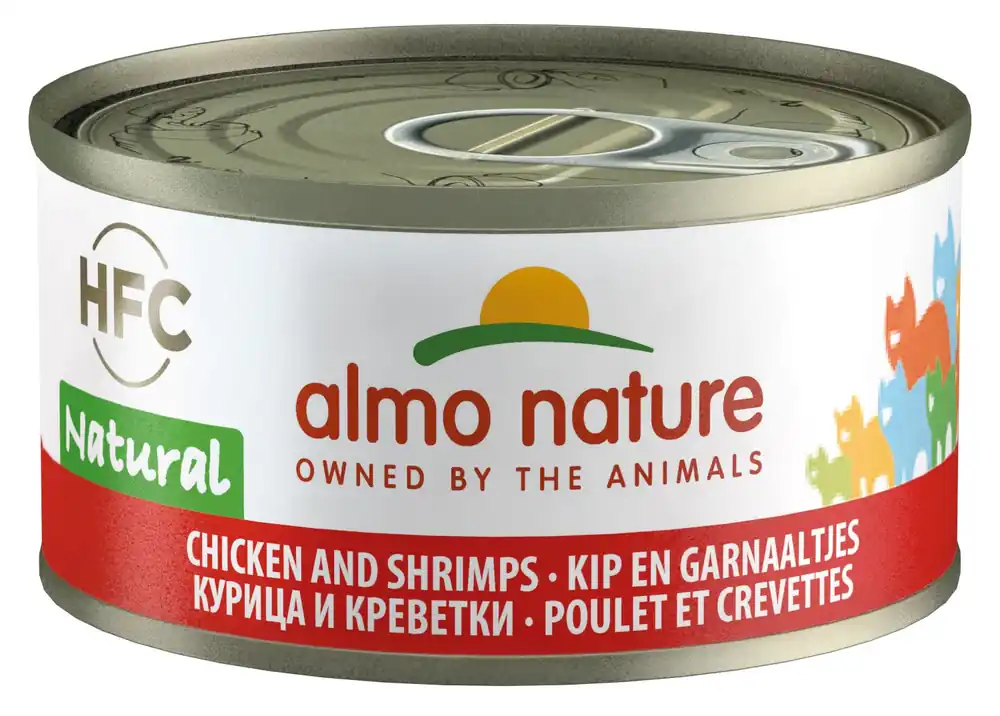 Almo Nature kattenvoer HFC Natural kip en garnaal 70 gr Gratis Retour