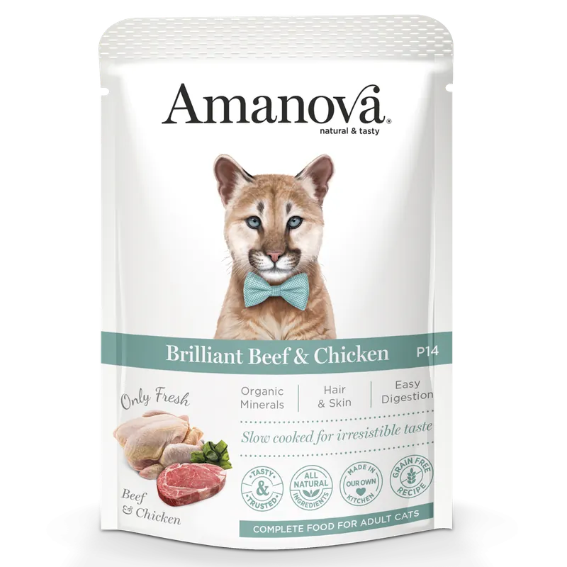 Amanova Kattenvoer Brilliant Beef & Chicken 85 gr Laatste Versie