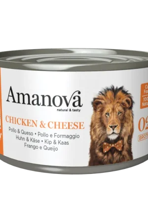 Amanova Kattenvoer Chicken & Cheese in Broth 70 gr Lage Kosten