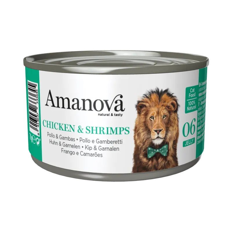 Amanova Kattenvoer Chicken & Shrimps in Jelly 70 gr Koop Vandaag