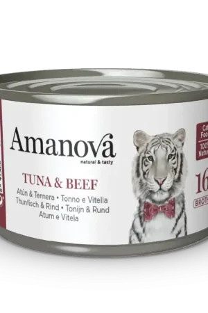 Amanova Kattenvoer Tuna & Beef in Broth 70 gr Koopje