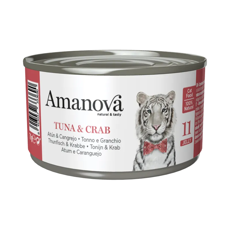 Amanova Kattenvoer Tuna & Crab in Jelly 70 gr Koop Vandaag