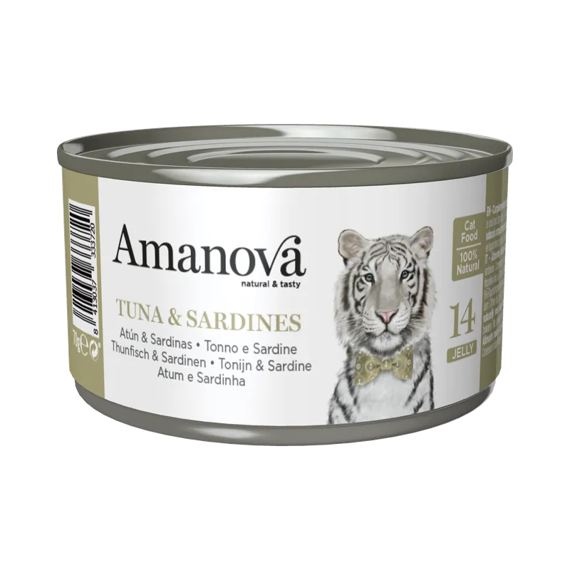 Amanova Kattenvoer Tuna & Sardines in Jelly 70 gr Tijdelijk Beschikbaar