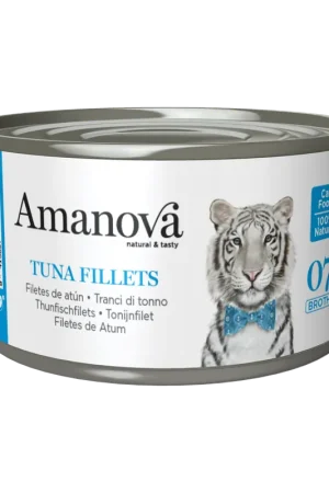 Amanova Kattenvoer Tuna Fillets in Broth 70 gr Flitsaanbieding
