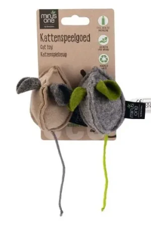 Op = Op Beeztees kattenspeelgoed Minus One Muis Luca 2 st