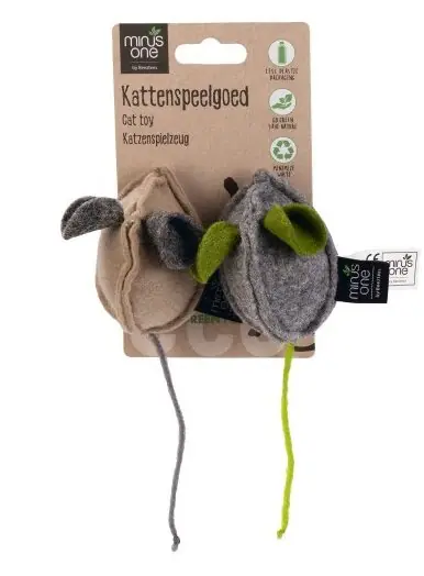 Op = Op Beeztees kattenspeelgoed Minus One Muis Luca 2 st