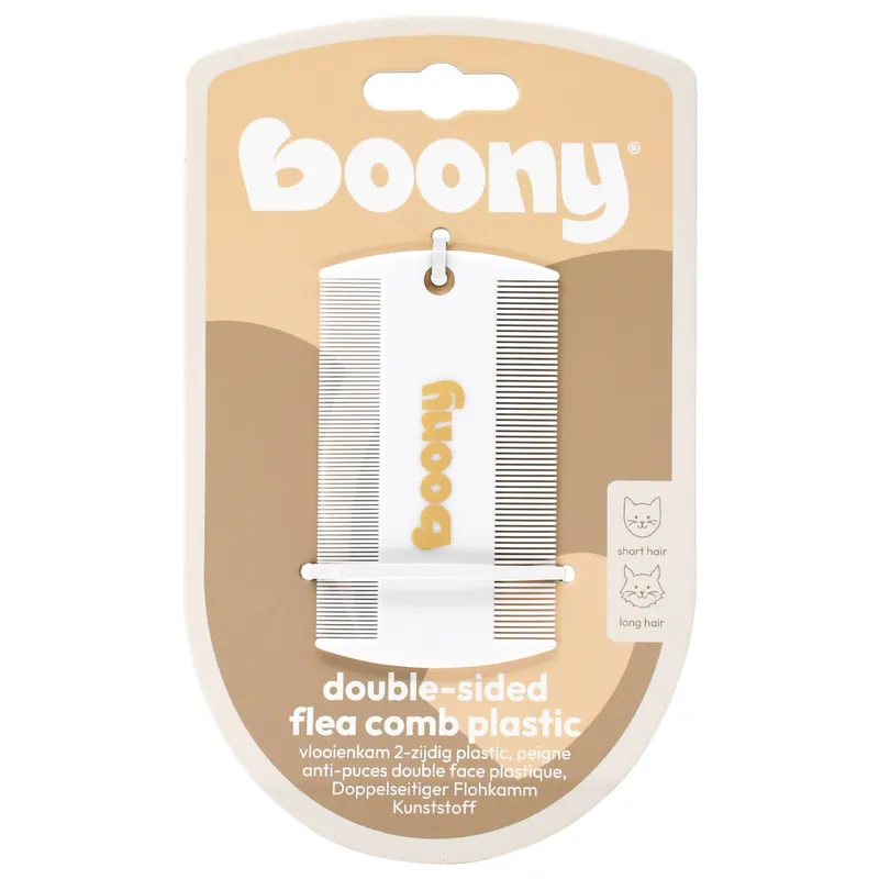 Direct Verzonden Boony Vlooienkam 2-Zijdig Plastic Wit