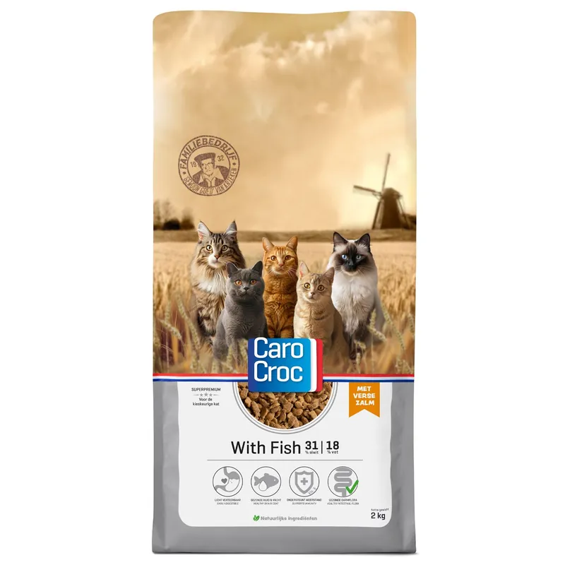 CaroCroc Kattenvoer with Fish 2 kg Express Levering