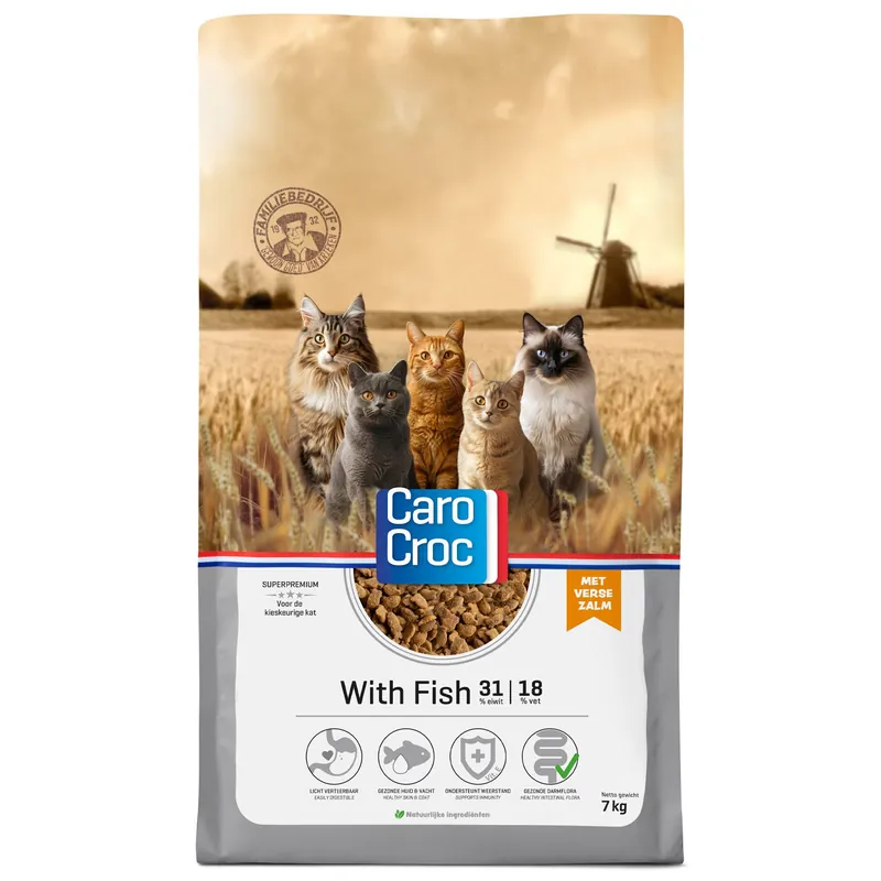 Hoge Kwaliteit CaroCroc Kattenvoer with Fish 7 kg