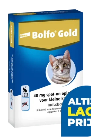 Flitsaanbieding Bolfo Gold kat 40 4 pipetten