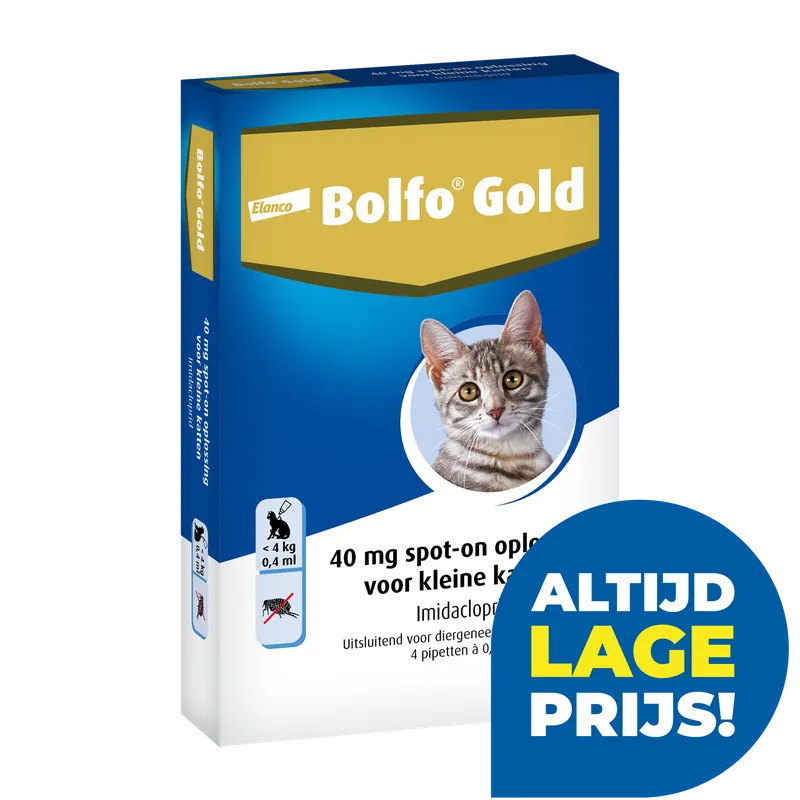 Flitsaanbieding Bolfo Gold kat 40 4 pipetten