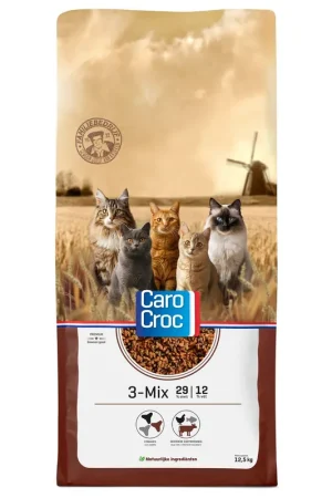 CaroCroc Kattenvoer 3-Mix 12,5 kg Rechtstreeks Van De Fabrikant