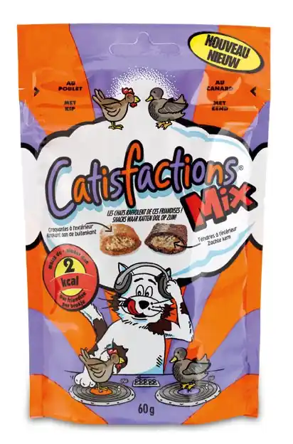Bestel Nu Catisfactions Mix Kip & Eend 60 gr