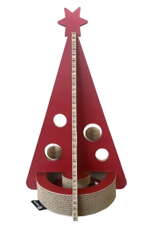 Beperkt Aanbod District 70 Kattenspeelgoed Christmas Tree Red