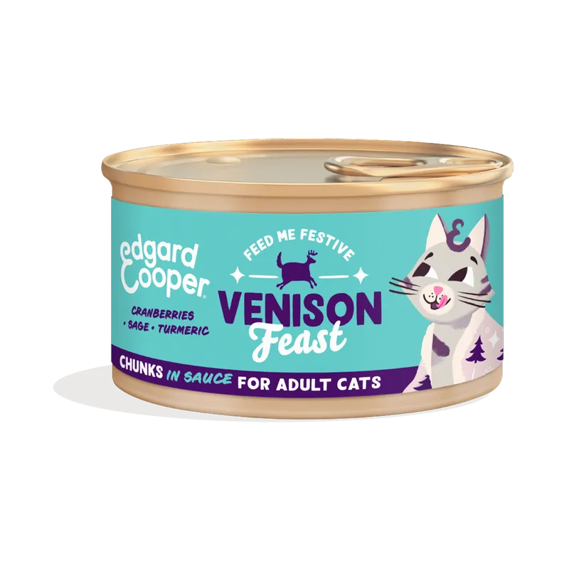 Goedkoop Edgard & Cooper Kattenvoer Adult Chunks Venison Feast 85 gr