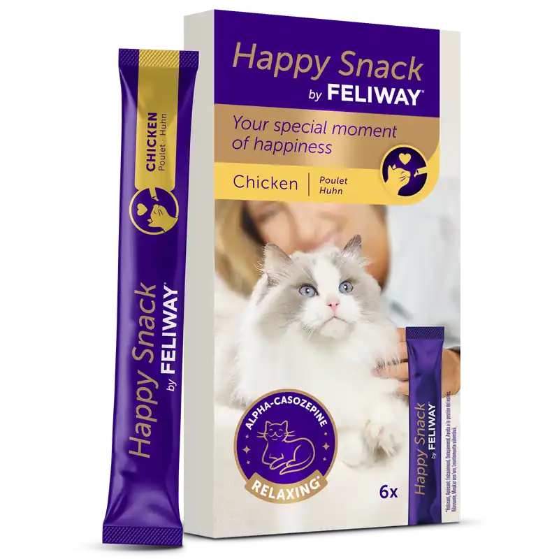 Direct Beschikbaar Feliway Happy Snack Kip 6 x 15 gr