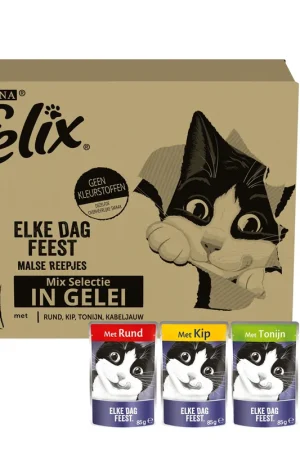 Felix Elke Dag Feest Mix Selectie in Gelei 80 x 85 gr Betaalbaar