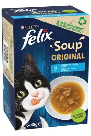 Koop Vandaag Felix Kattenvoer Soup Vis Selectie 6 x 48 gr