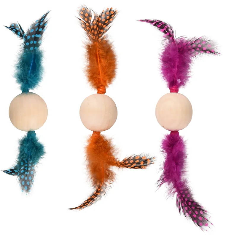 Superprijs Flamingo kattenspeelgoed Kirk Bal Hout Assorti