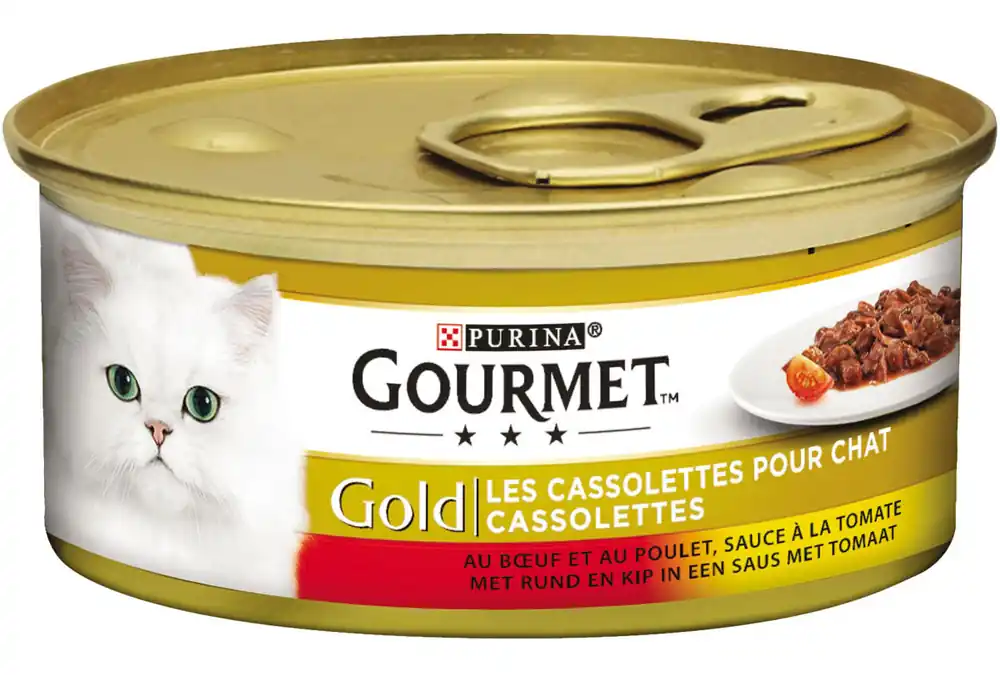 Gourmet kattenvoer Gold Cassolettes rund 85 gr Nieuw