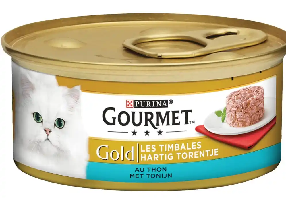 Bestel Nu Gourmet kattenvoer Gold Hartig Torentje tonijn 85 gr