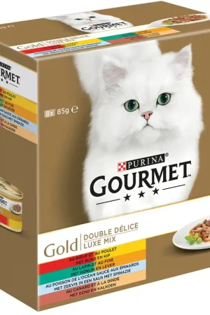 Populair Gourmet kattenvoer Gold Luxe Mix 8 x 85 gr