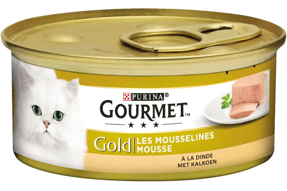 Direct Beschikbaar Gourmet kattenvoer Gold Mousse kalkoen 85 gr
