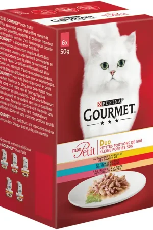 Snelle Levering Gourmet kattenvoer Mon Petit Duo vis en vlees 6 x 50 gr