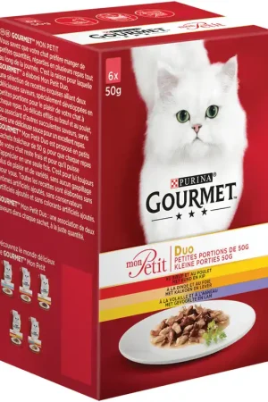 Gourmet kattenvoer Mon Petit Duo vlees 6 x 50 gr Gratis Retour
