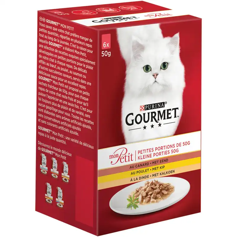 Gourmet kattenvoer Mon Petit gevogelte 6 x 50 gr Populair