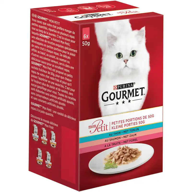 Lage Prijs Gourmet kattenvoer Mon Petit vis 6 x 50 gr