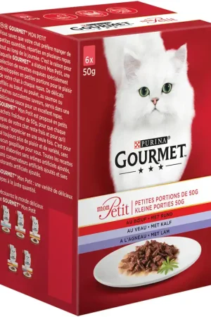 Gourmet kattenvoer Mon Petit vlees 6 x 50 gr Snelle Levering