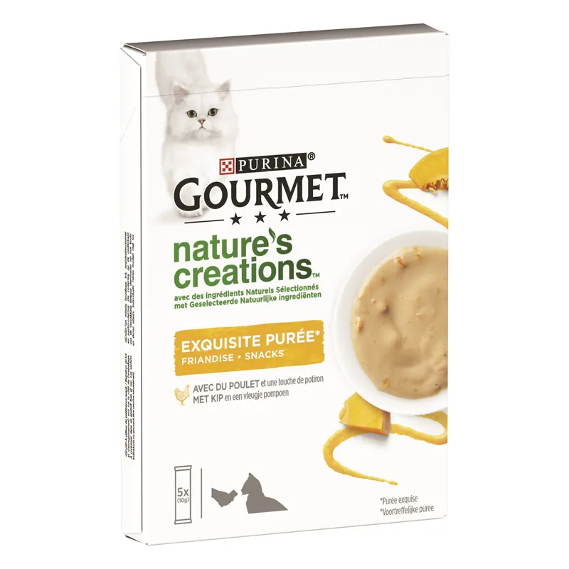 Populair Gourmet Nature‘s Creations Puree Kip/Pompoen 5 x 10 gr