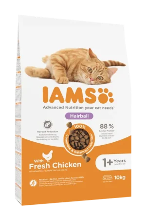 IAMS Kattenvoer Adult Hairball Chicken 10 kg Gratis Retour