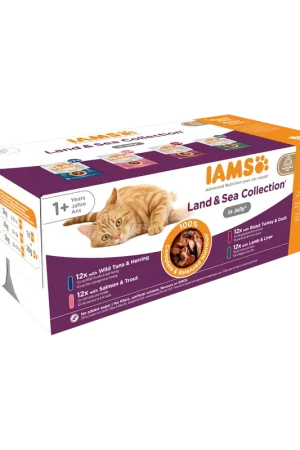Op = Op IAMS Kattenvoer Delights Land & Sea in Jelly 48 st