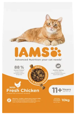 IAMS Kattenvoer Senior 11+ Chicken 10 kg Finale Uitverkoop