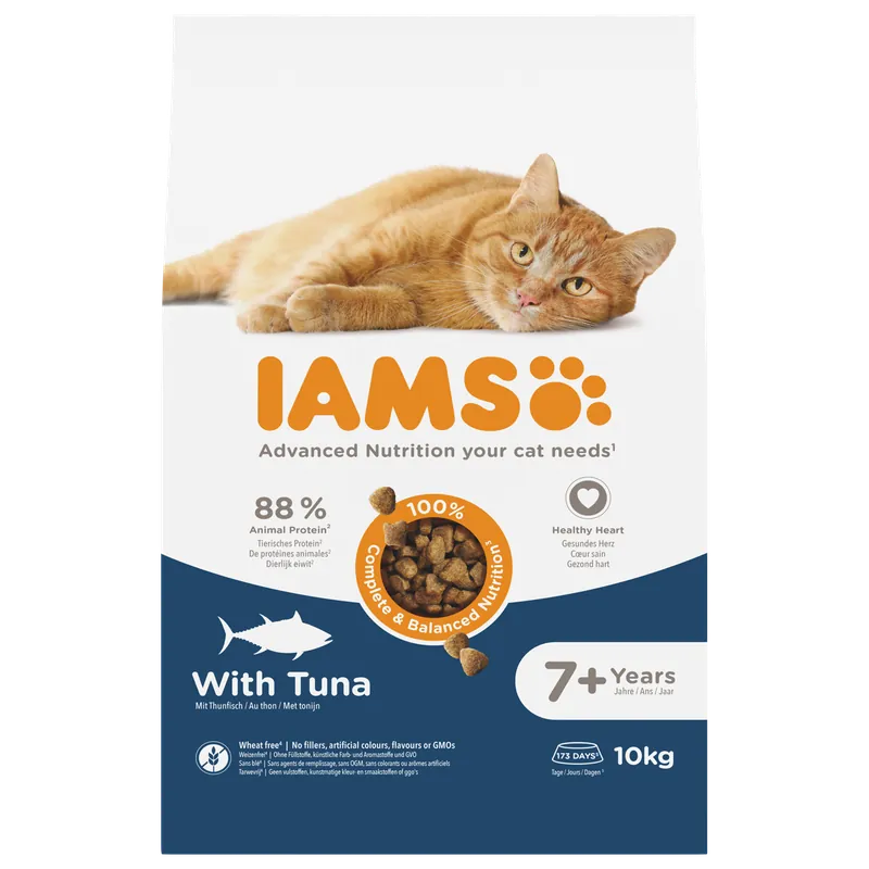 Koop Vandaag IAMS Kattenvoer Senior 7+ Tuna 10 kg