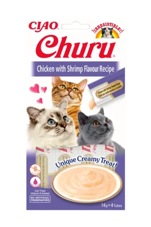 Beste Prijs Inaba Churu Chicken with Shrimp 4 x 14 gr
