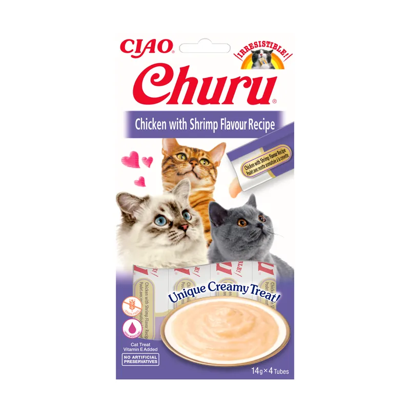 Beste Prijs Inaba Churu Chicken with Shrimp 4 x 14 gr