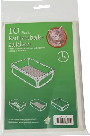 Kattenbakzakken L 10 st wit Alleen Vandaag