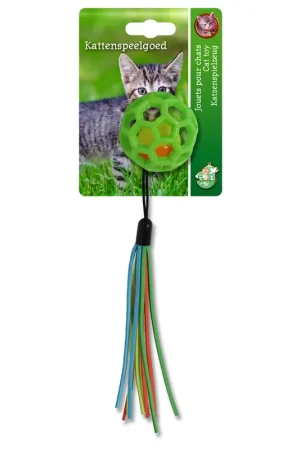 Kattenspeelgoed Bal met Bel en Franjes Groen Laatste Kans