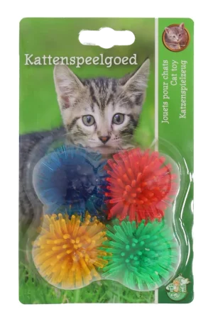 Kattenspeelgoed Prikkelbal Assorti 4 st Direct Beschikbaar