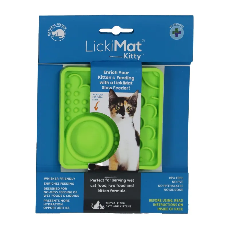 Lickimat Kitty Groen 10 cm Hoge Kwaliteit