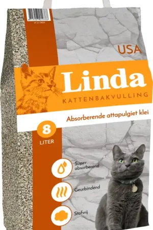 Linda kattenbakvulling USA (Oranje) 8 ltr Uitverkoop